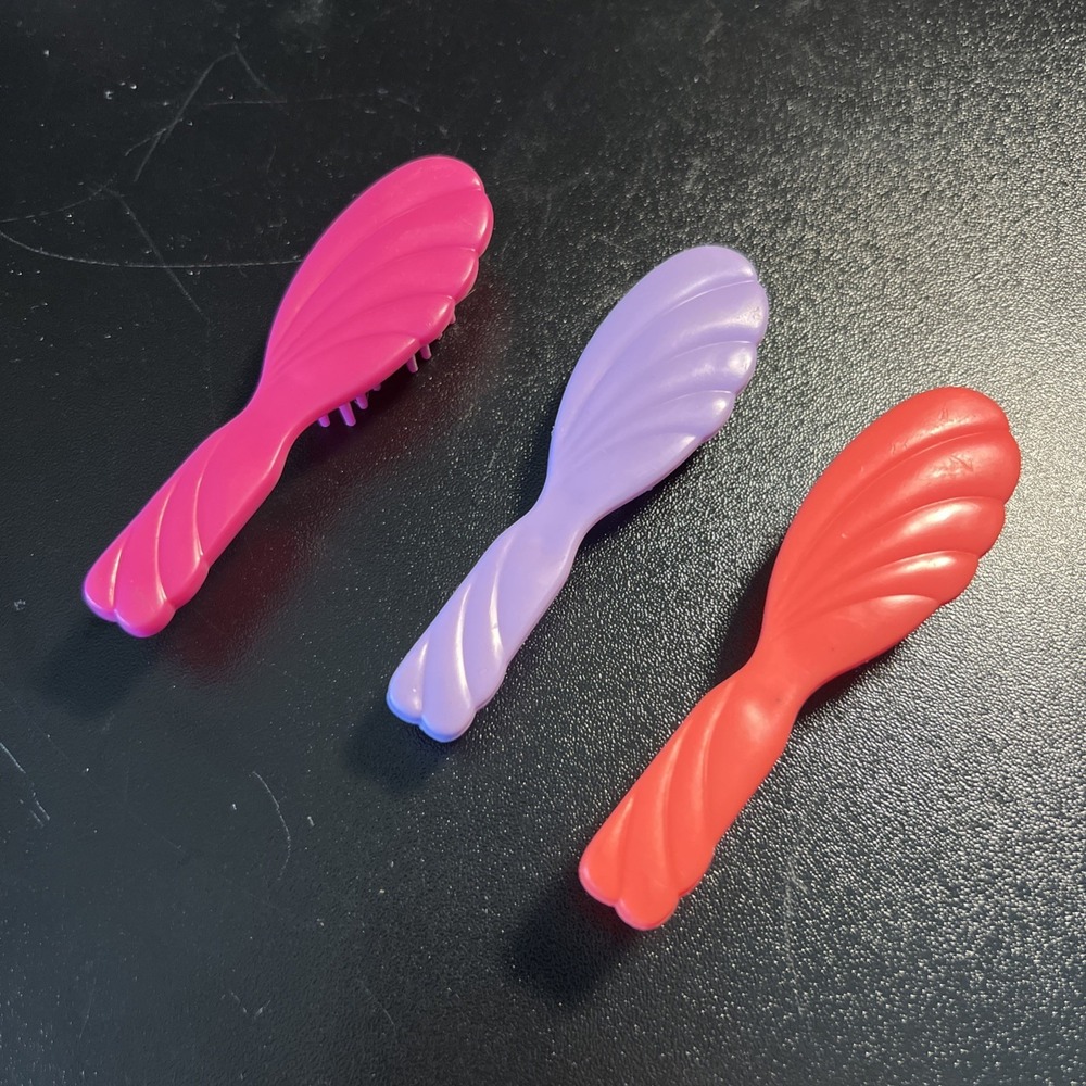 Barbie Doll Toy‎ Hair Brushes Lot Pink Purple Salmon 3.5 Inches Long Play Kids